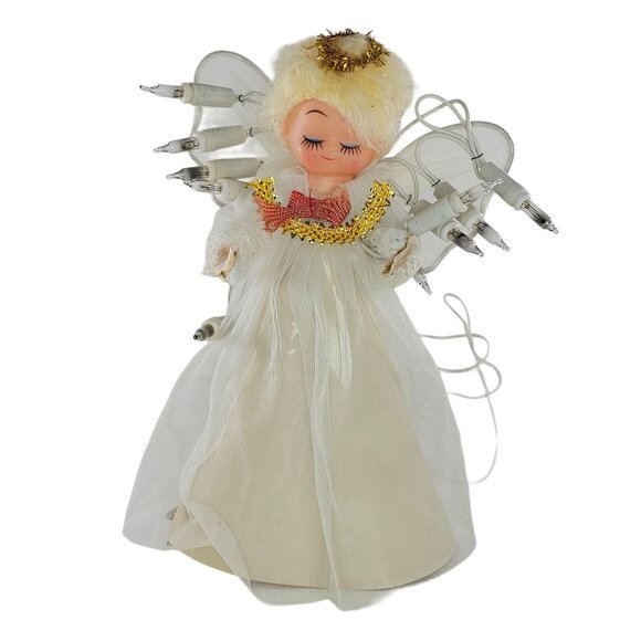 Vintage Angel Christmas Tree Topper Blonde DOES NOT WORK - Picture 1 of 8